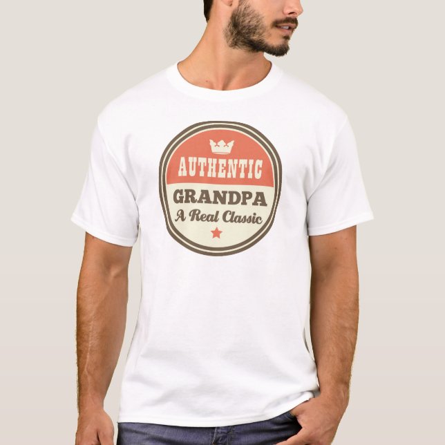 Autentisk morfar en verklig klassiker t shirt (Framsida)