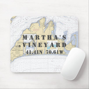 Autentisk Nautical Martha's Vineyard Vintage Karta Musmatta