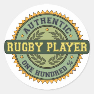 Autentisk Rugby Player Runt Klistermärke
