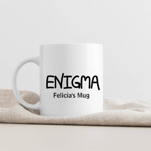 Autentisk svart bläck handskriven ordspråk Enigma Kaffemugg