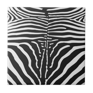Autentisk zebra-utskrift - svart vitt rand kakelplatta