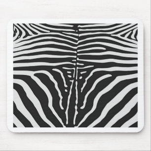 Autentisk zebra-utskrift - svart vitt rand musmatta