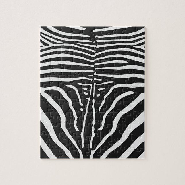 Autentisk zebra-utskrift - svart vitt rand pussel (Vertikal)
