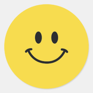 Autentiska Smiley face Runt Klistermärke