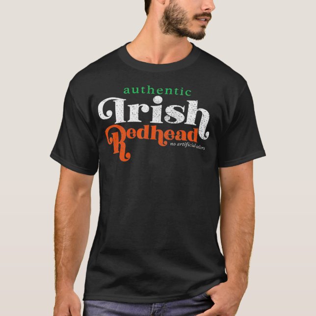 Autentiskt irländskt Rödhårig Funny Red Head Gift  T Shirt (Framsida)