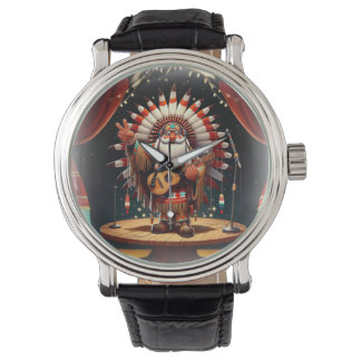 Autentiskt Native American Jultomten på scenen Armbandsur