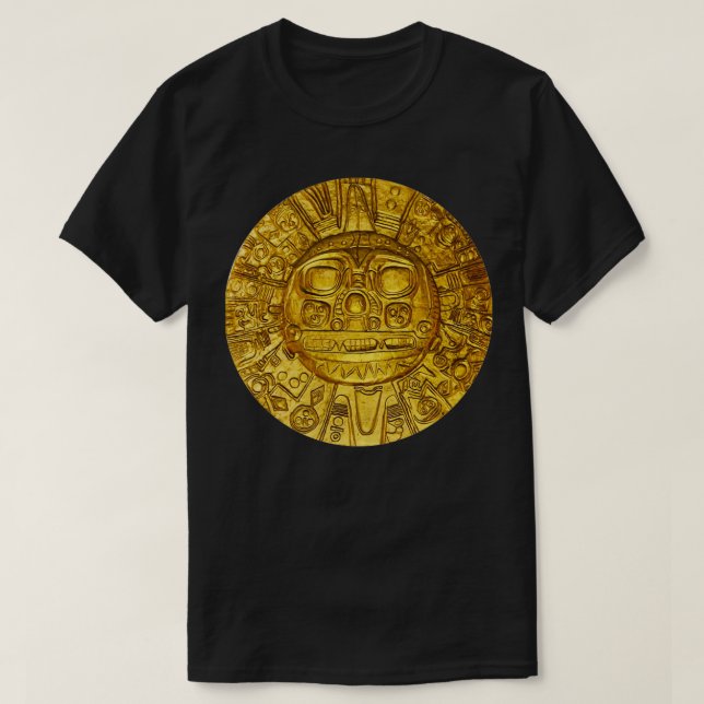 Autentiskt original för den antika Inca Guld Sol T Shirt (Design framsida)
