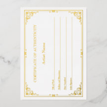 Autentitetsbevis för Victorian Gold Foil