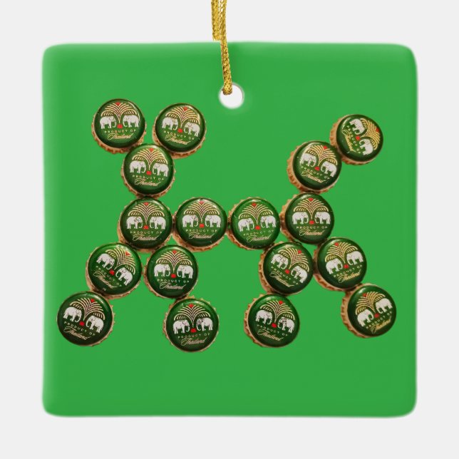 ​🐶 Authentic Chang Beer Cap Dog Julgransprydnad Keramik (Framsida)