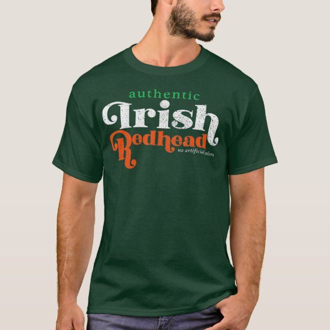 Authentic Irish Redhead Funny Red Head Gift T Shirt (Framsida)