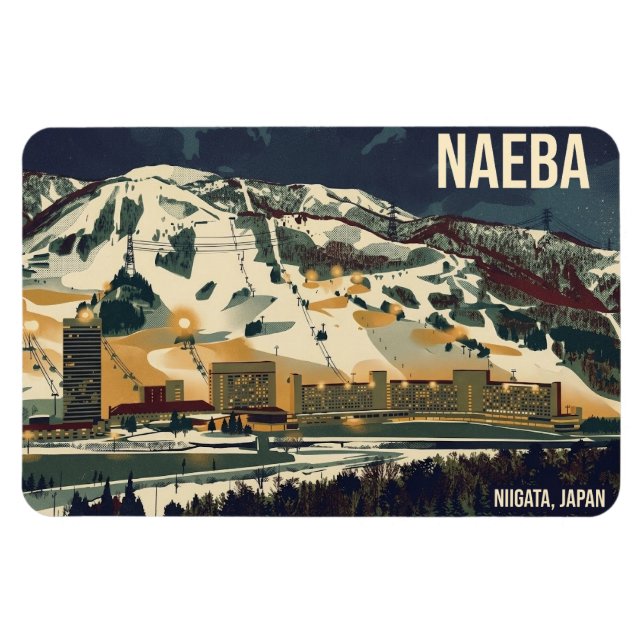 Authentic Japan Snow Culture – Naeba, Niigata 2 Magnet (Horisontell)