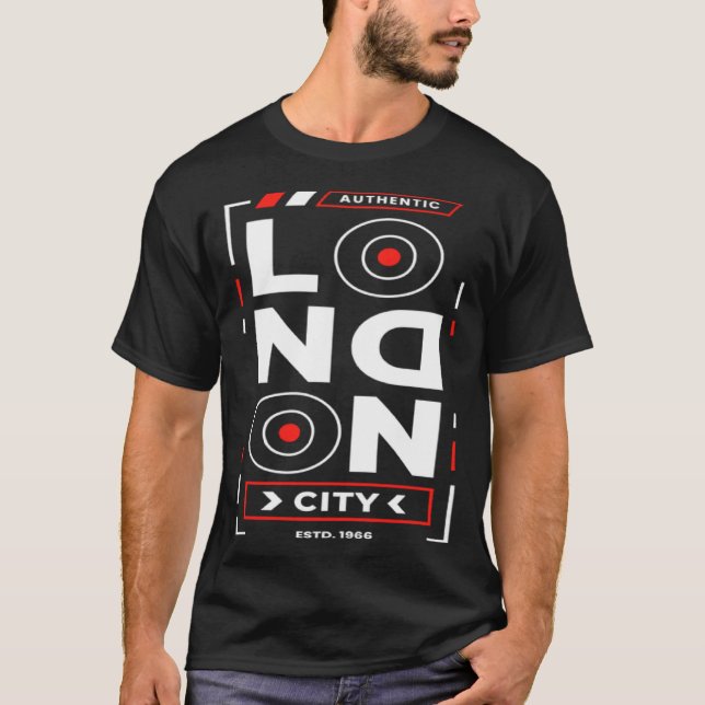 Authentic London City Est 1966 T Shirt (Framsida)