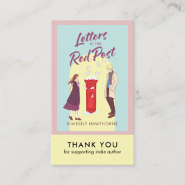 Author Book Review Request Card QR Code Pastel Visitkort