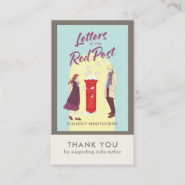 Author Book Review Request Card QR Code Taupe Visitkort