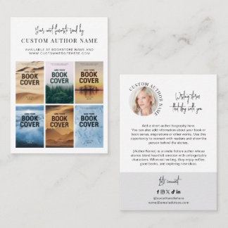 Author Book Series Marketing Custom Photo Collage Visitkort