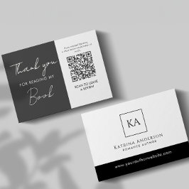 Author QR Code Book Review Request Minimal  Tilläggskort