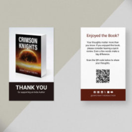 Author Review Request Card QR Code Book Launch Visitkort