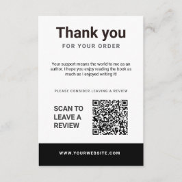 Author Thank You Insert Card Book Review Request Tilläggskort