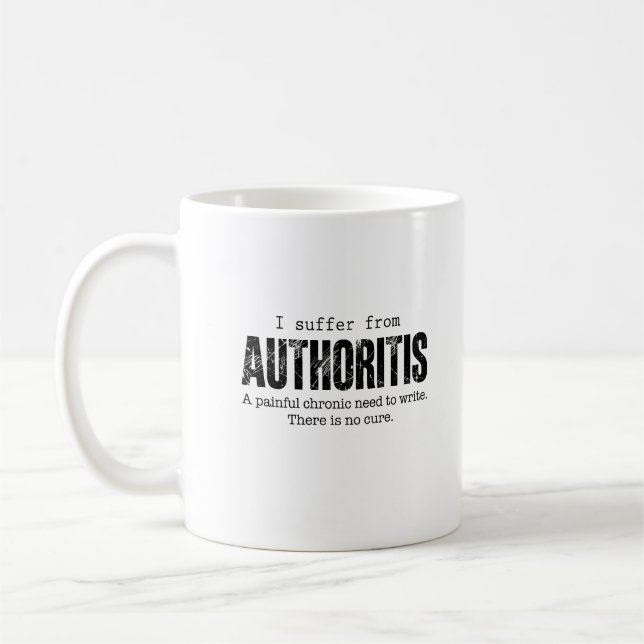 Author Writing Disease Authoritis Fun Gift Idea Kaffemugg (Vänster)