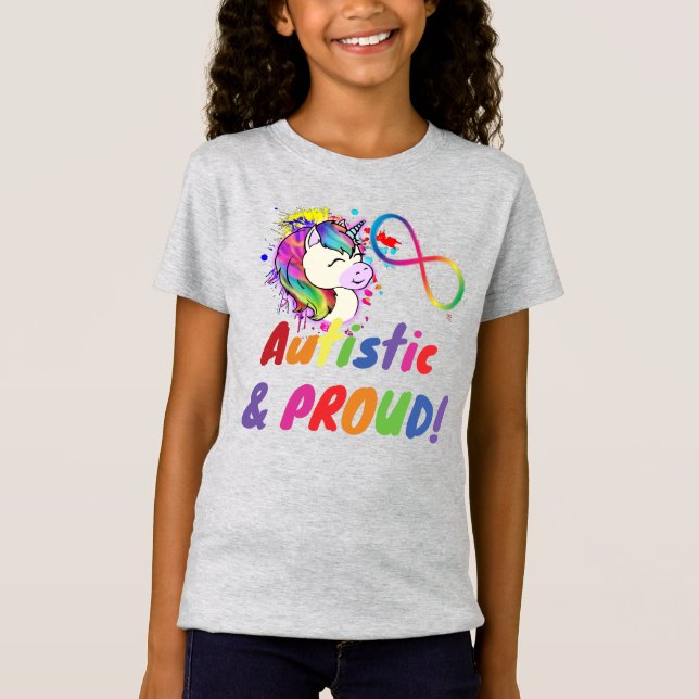Autikum Pride Unicorn Kids Shirt T Shirt (Framsida)