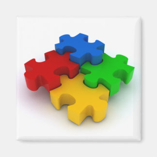 Autism 3D Puzzle Delara kylskåp Magnet