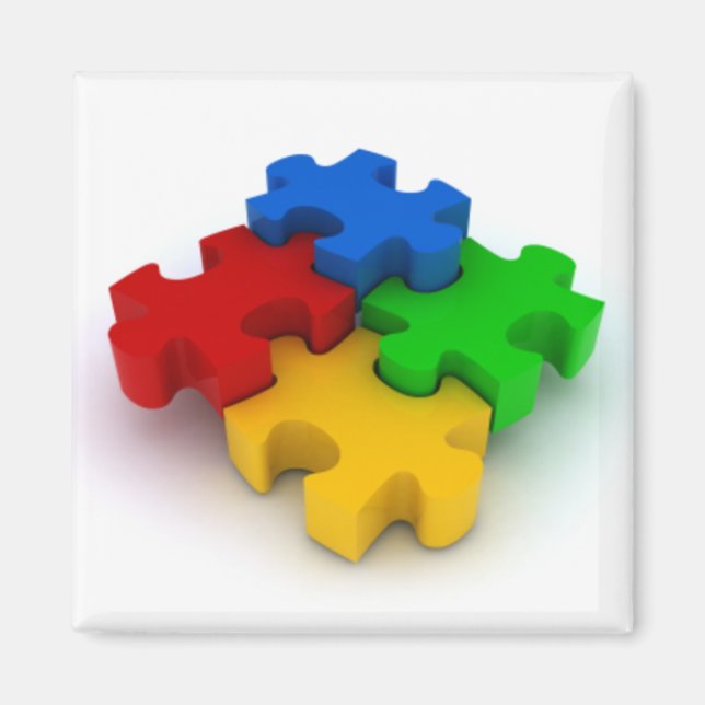 Autism 3D Puzzle Delara kylskåp Magnet (Framsidan)