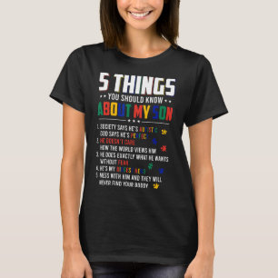 Autism-5 saker du bör veta om min son Autis T Shirt