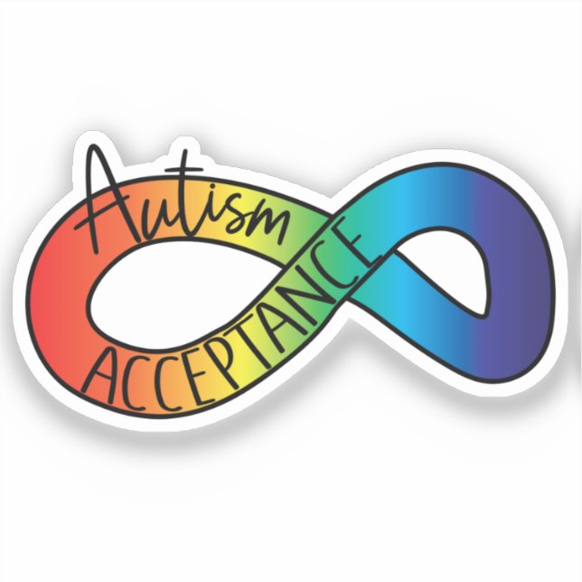 Autism Accepance Neurodiversity Awareness Rainbow Klistermärken (Framsida)