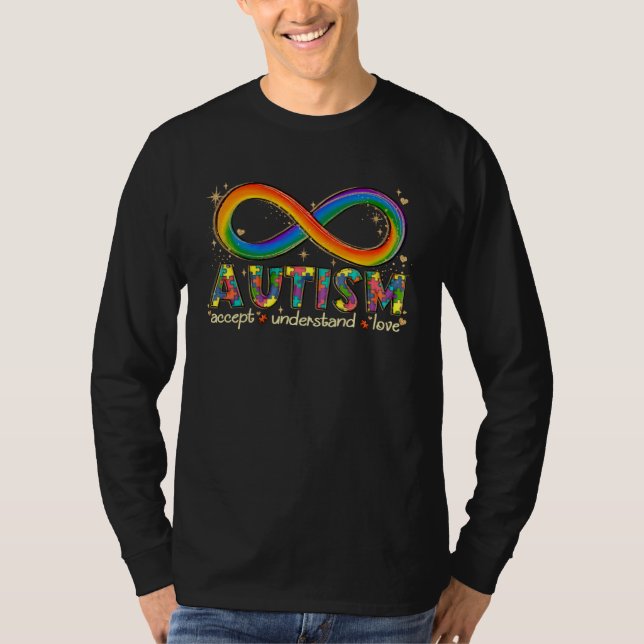 Autism  Accept Understand Love It s Ok Be Differen T Shirt (Framsida)
