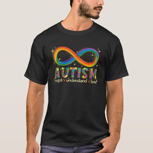 Autism  Accept Understand Love It s Ok Be Differen T Shirt (Framsida)