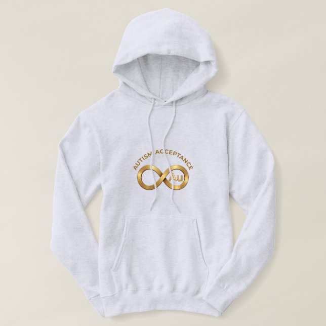 Autism Acceptance Au Gold Infinity Symbol  Hoodie (Design framsida)