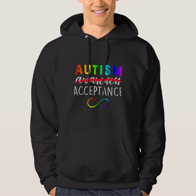 Autism Acceptance Autism Awareness O2lzg Hoodie (Framsida)