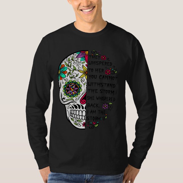 Autism Acceptance Autism Mamma Sugar Skull T Shirt (Framsida)