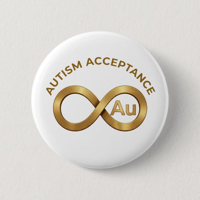 Autism Acceptance Infinity Symbol | Au Gold  Pin Knapp (Framsida)