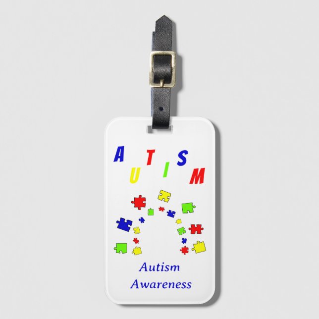 Autism Acceptance Puzzle Autism-medvetandedagen Bagagebricka (Framsida vertikal)