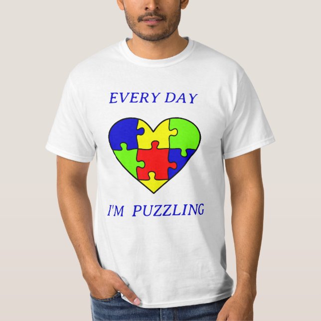 Autism Acceptance Puzzle Autism-medvetandedagen T Shirt (Framsida)
