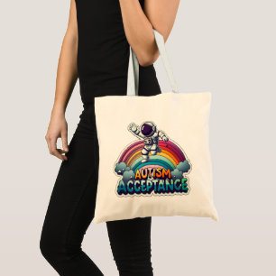 Autism Acceptance Rainbow Astronaut Tygkasse