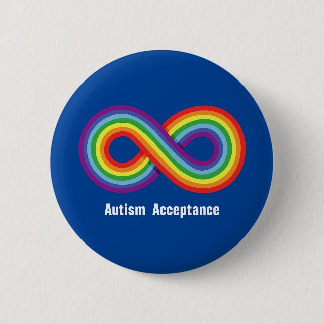 Autism Acceptance Rainbow Ofinity Knapp (Framsida)