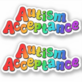 Autism Acceptance Rainbow Typography Klistermärken