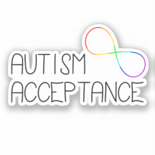 "Autism Acceptance" symbol för oändlighet i regnbå Klistermärken