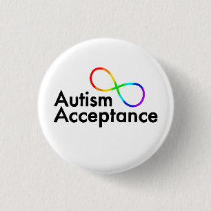"Autism Acceptance" symbol för oändlighet i regnbå Knapp