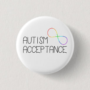 "Autism Acceptance" symbol för oändlighet i regnbå Knapp