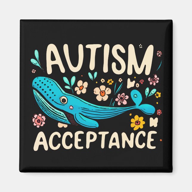 Autism Acceptance Whale Magnet (Framsidan)
