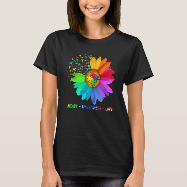 Autism Acceptans Acceptera Förstå Kärlek Autism Mo T Shirt (Framsida)