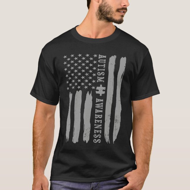 Autism Acceptans  Autism Flagga  Pusselbit T Shirt (Framsida)