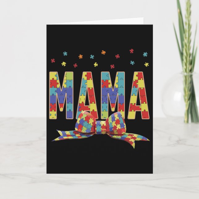 Autism Acceptans Autism Mamma Kärlek Pussel Co Kort (Framsida)