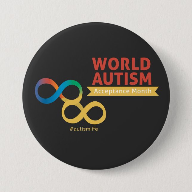 Autism, acceptans av neurodiversitet knapp (Framsida)