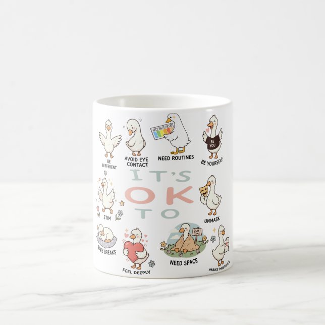 Autism Acceptans Gås | Det är OK att vara annorlun Kaffemugg (Center)