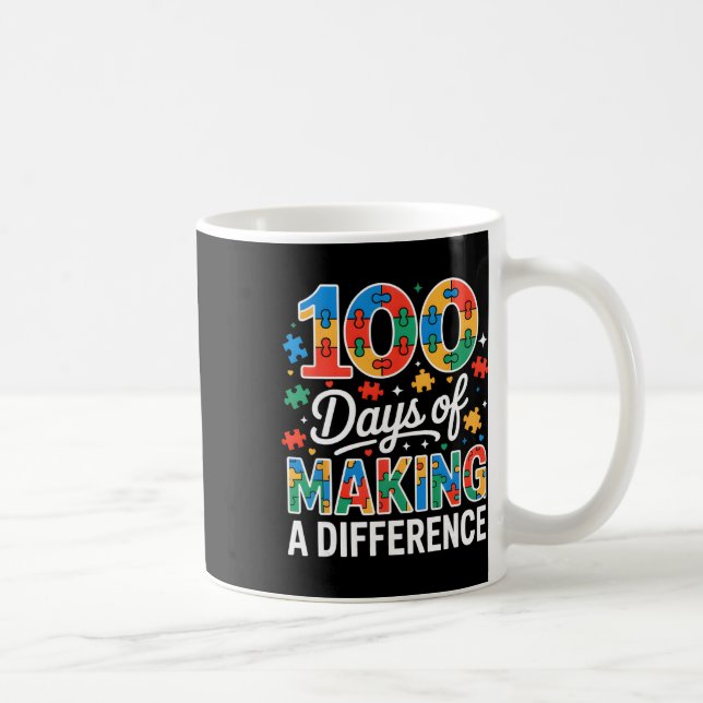 Autism Acceptans Glad 100:e Skoldagen Slp Särskild Kaffemugg (Höger)