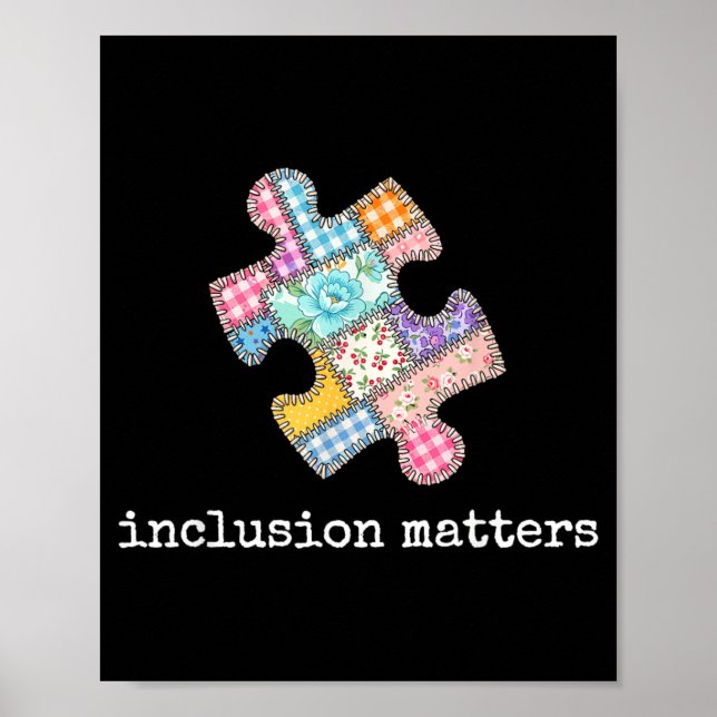 Autism Acceptans Inkludering Lapptäcke Pussel Poster (Framsidan)